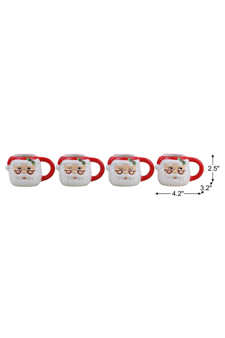 Set of 4 Espresso Mugs - Santa, Alternate, color, Multicolor