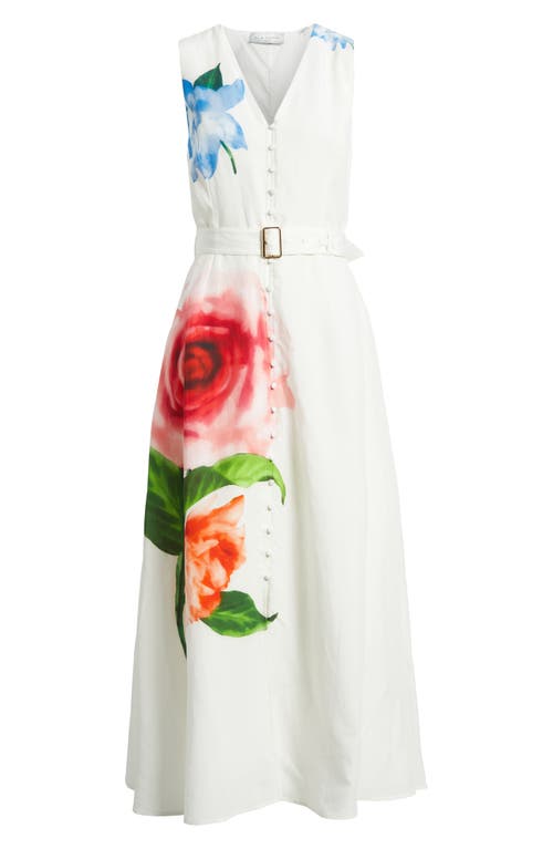 Elie Tahari The Luella Sleeveless Floral-print Midi Dress