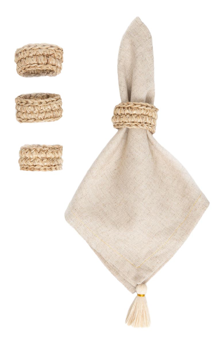 Tallo de Olivo Fique Spiral Napkin Rings Set of 4, Alternate, color, Natural