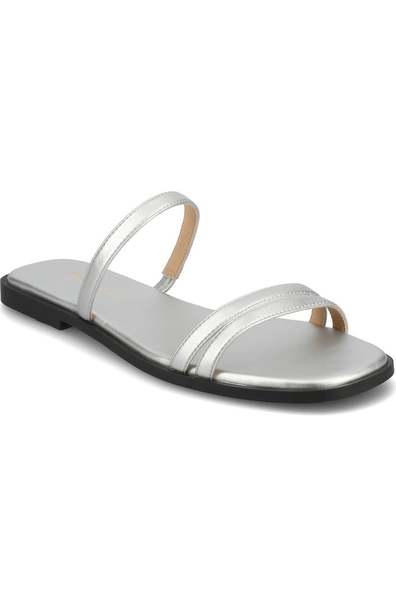 Journee Collection Brisa Slide Sandal, Main, color, Silver