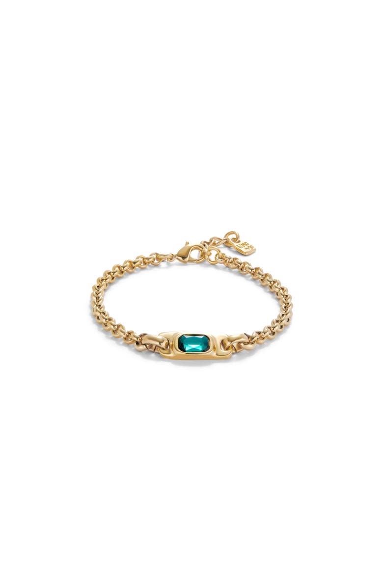 Turquoise Crystal Link Bracelet, Main, color, Gold