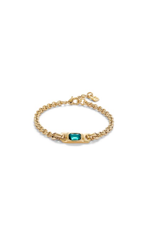 Turquoise Crystal Link Bracelet