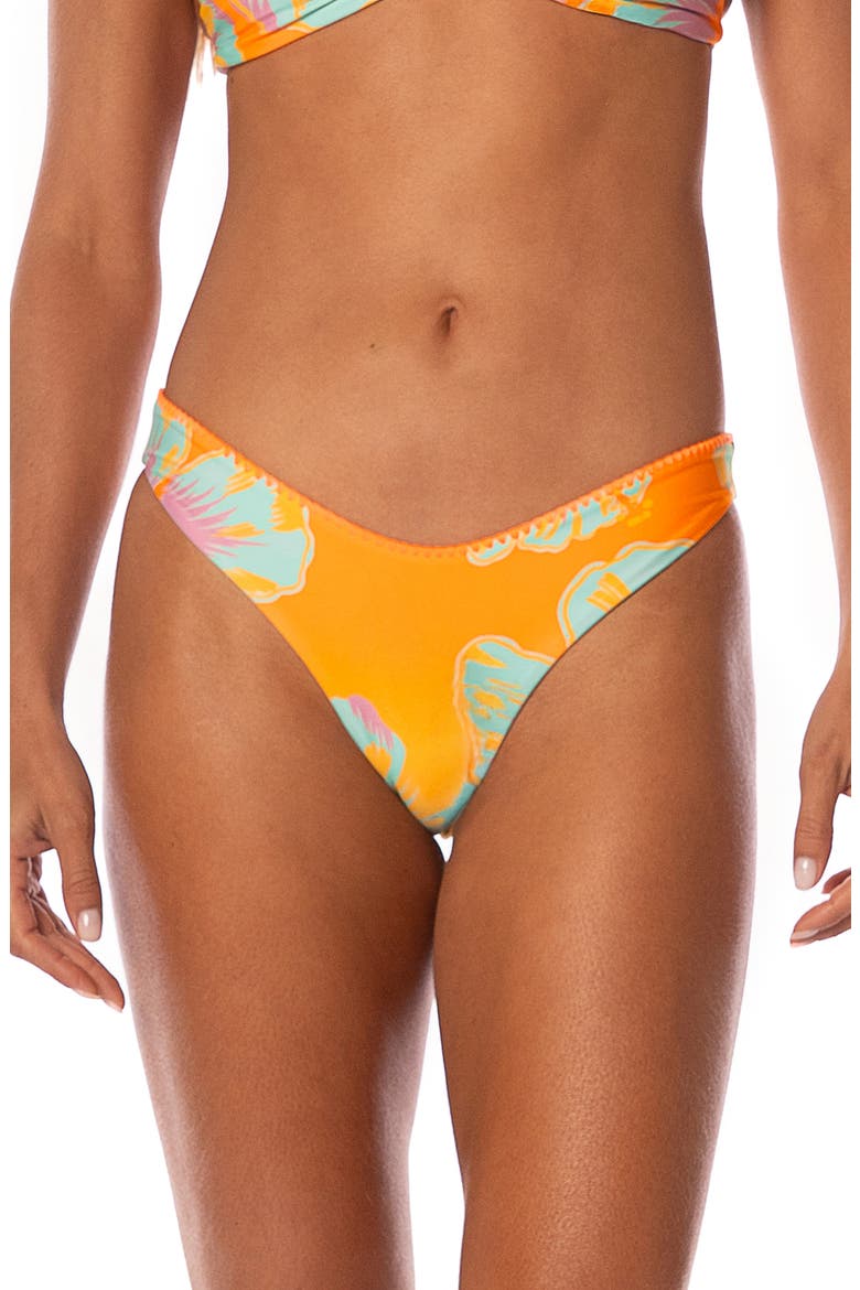 Hawaiian Floral Splendour Reversible Bikini Bottoms, Main, color, ORANGE