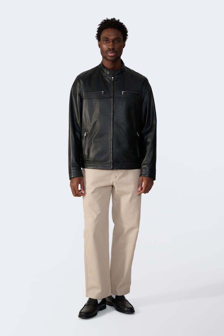 Oswald Leather Jacket, Alternate, color, Black