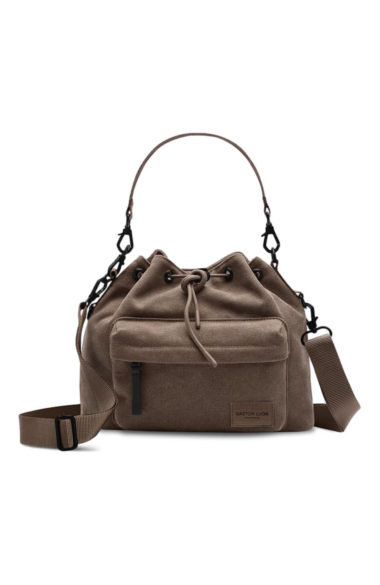 Spläsh Bucket Crossbody Weave, Main, color, Weave Dusty Brown
