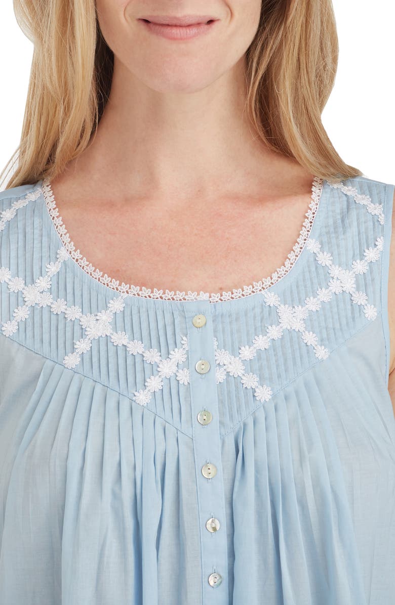 Eileen West Cotton Lawn Ballet Nightgown, Alternate, color, Solid Blue