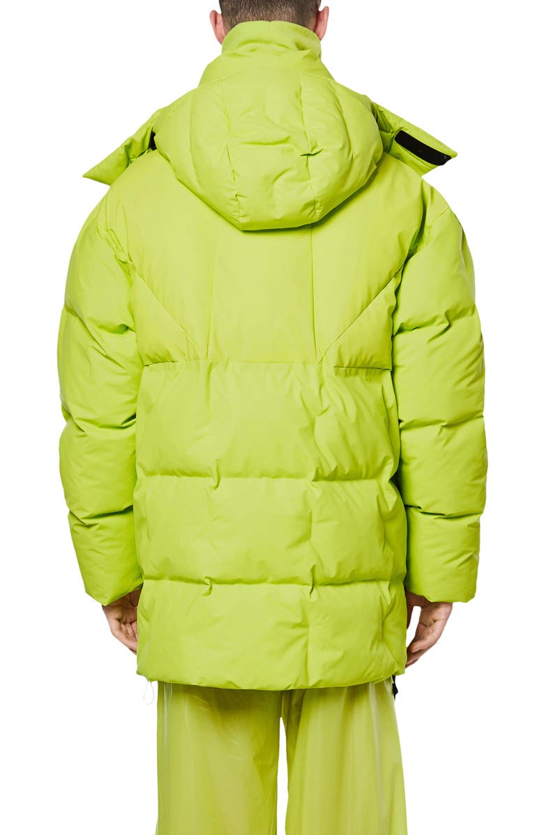 Rains Block Waterproof Puffer Jacket, Alternate, color, 40 Digital Lime