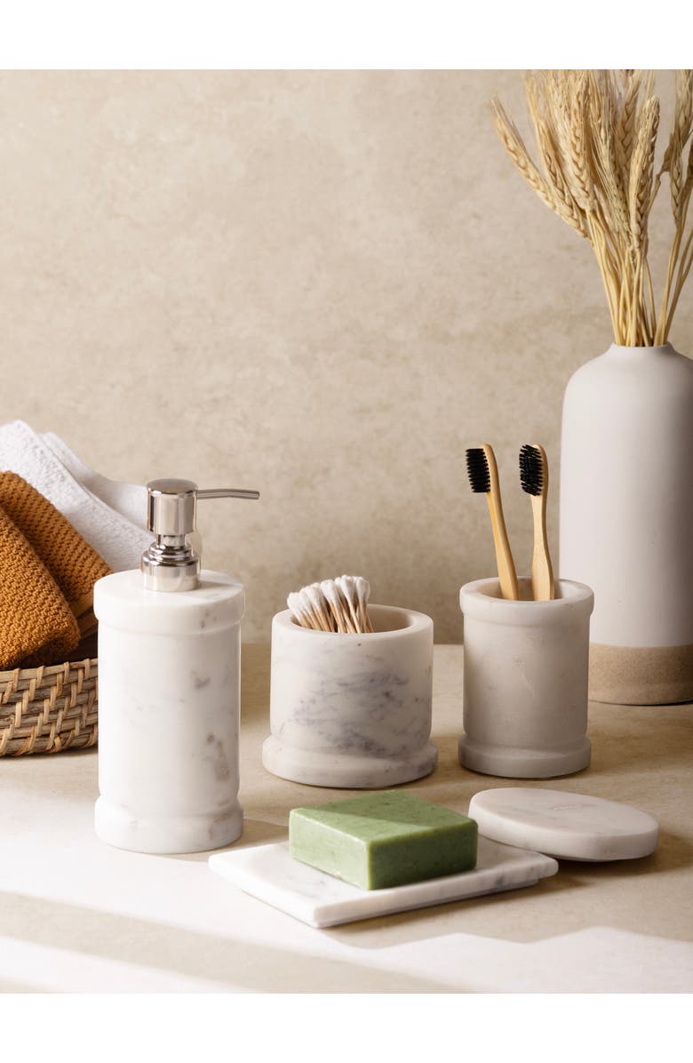 GAURI KOHLI Duval Marble Bath Accessories, Set of 4, Alternate, color, Ivory