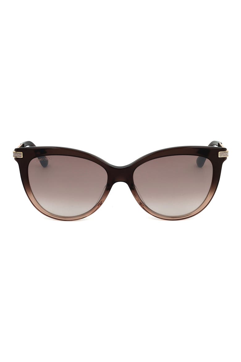 56mm Cat Eye Sunglasses, Main, color, BROWN SHADED BEIGE