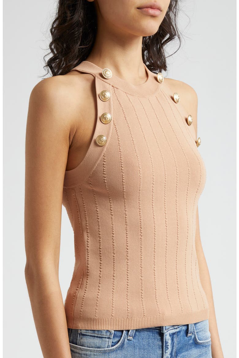 Rosemary Button Knit Tank, Alternate, color, TOFFEE
