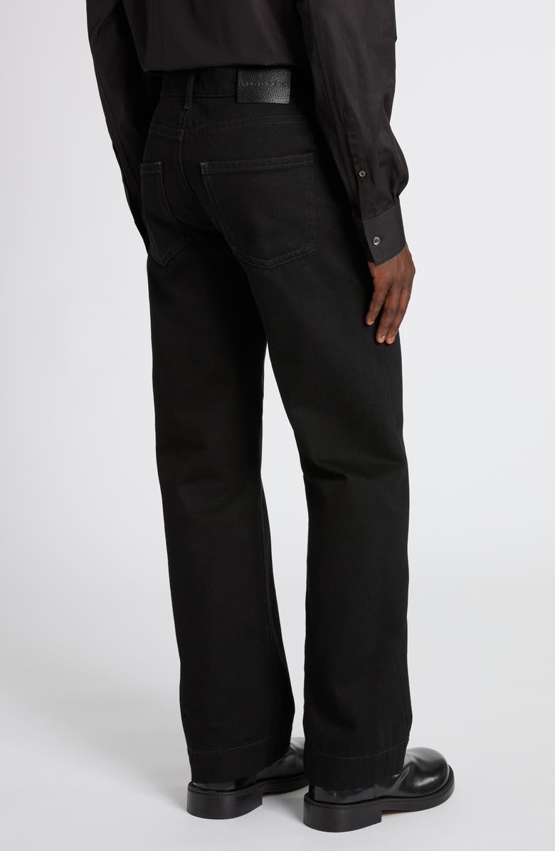 McQueen Skull Detail Wide Leg Jeans, Alternate, color, Black