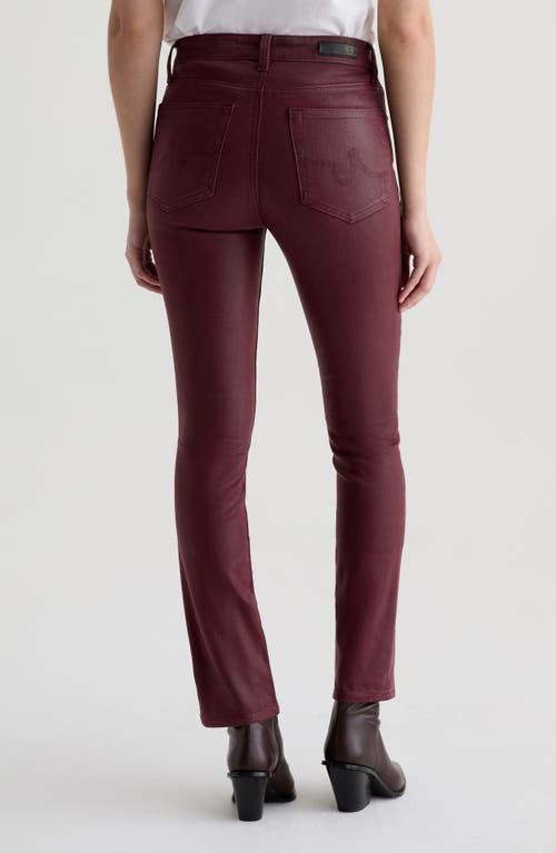 Ag Mari High Waist Slim Ankle Straight Leg Jeans In Burgundy