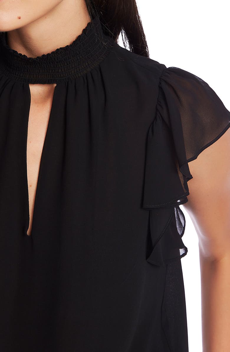 1.STATE Smocked Neck Top, Alternate, color, Rich Black