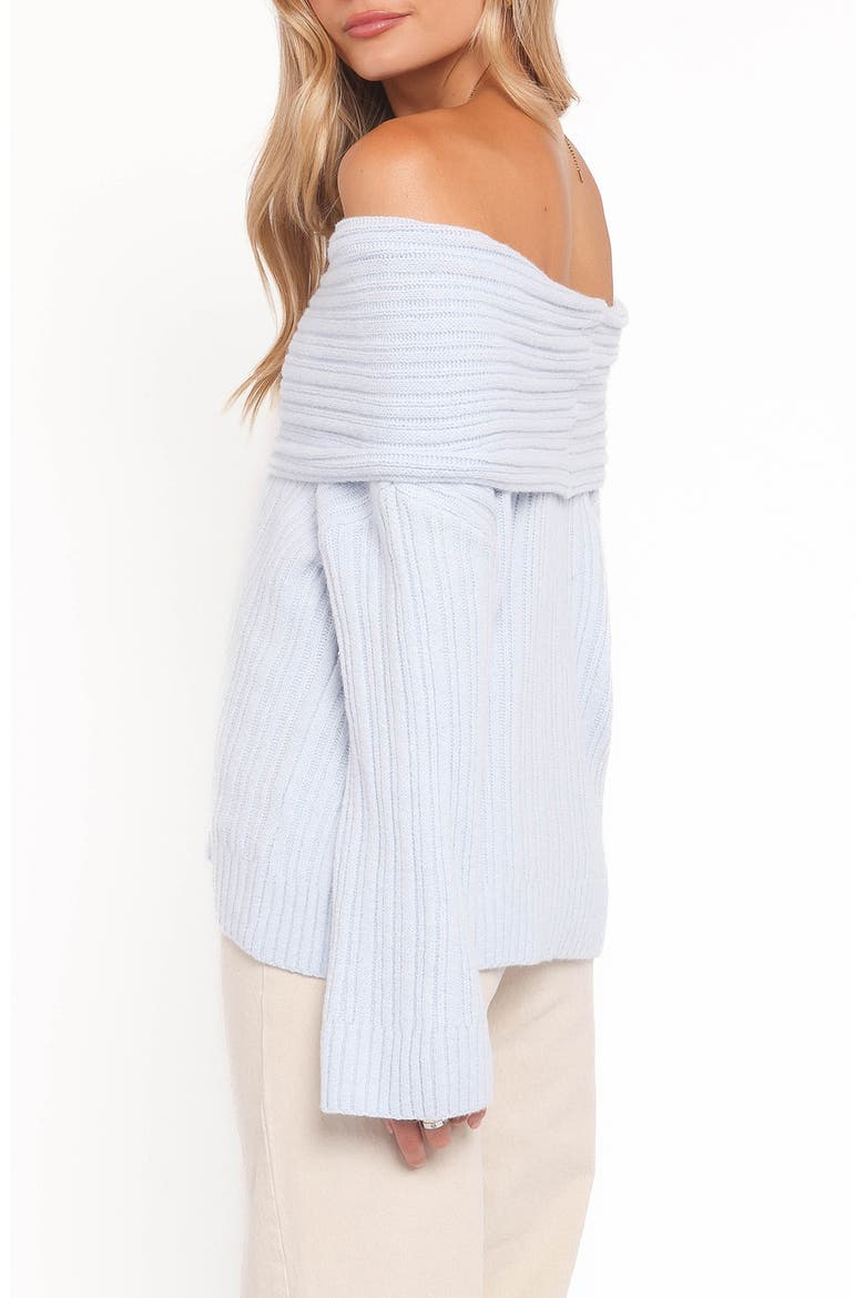Kenny Off the Shoulder Rib Sweater, Alternate, color, PALE BLUE