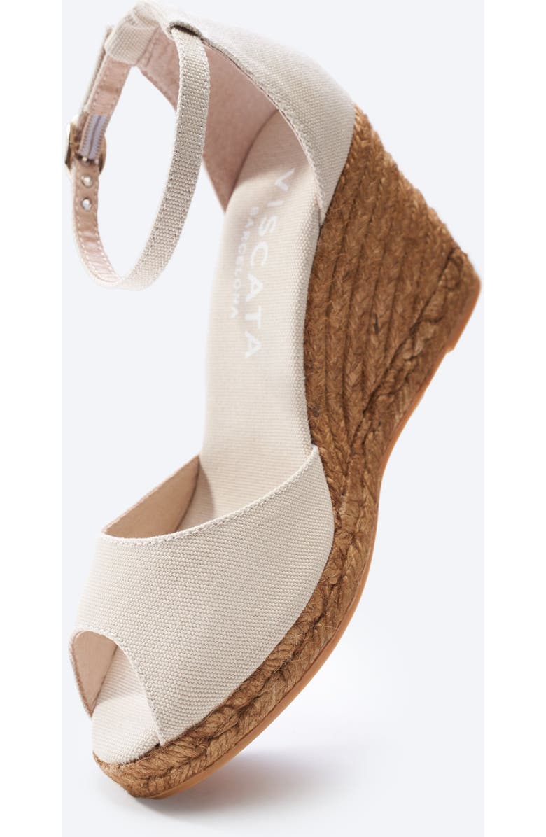 VISCATA Aiguafreda Canvas Espadrille Sandal Wedges, Alternate, color, Beige