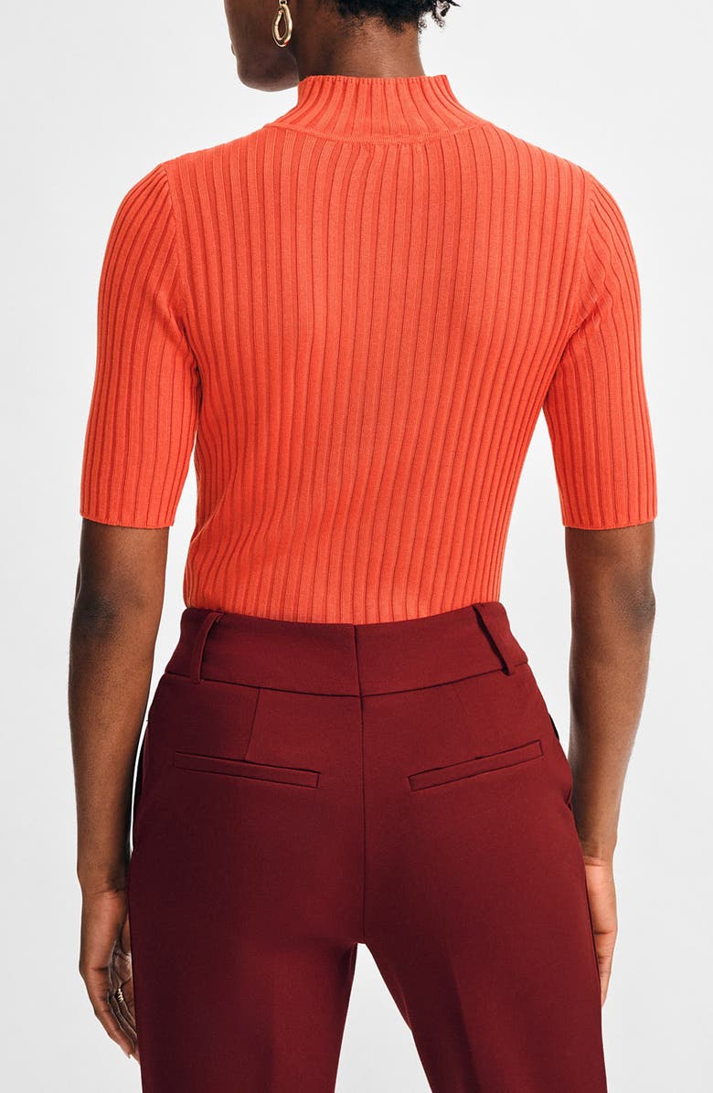 Isaac Mizrahi New York Mock Neck Poor Boy Sweater, Alternate, color, Orange