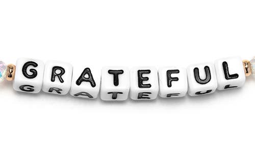 Little Words Project Grateful Beaded Stretch Bracelet In Multi
