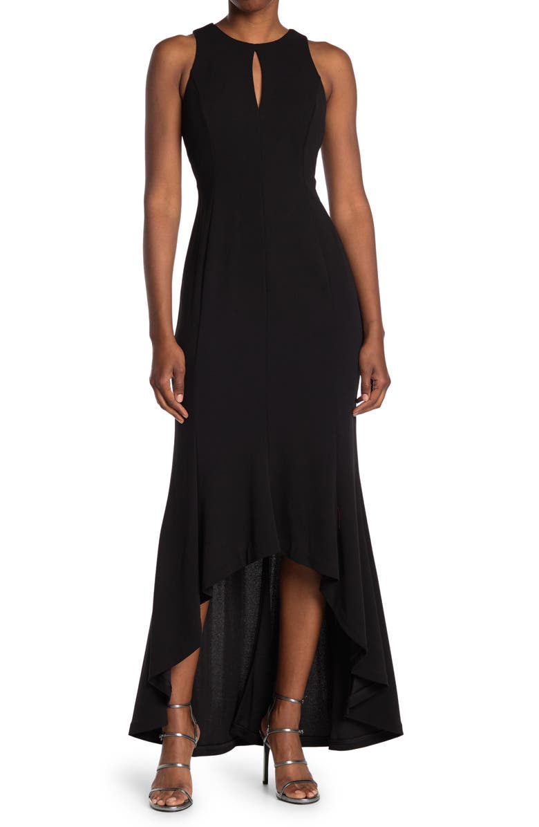 Calvin Klein Keyhole Halter High/Low Dress, Main, color, 