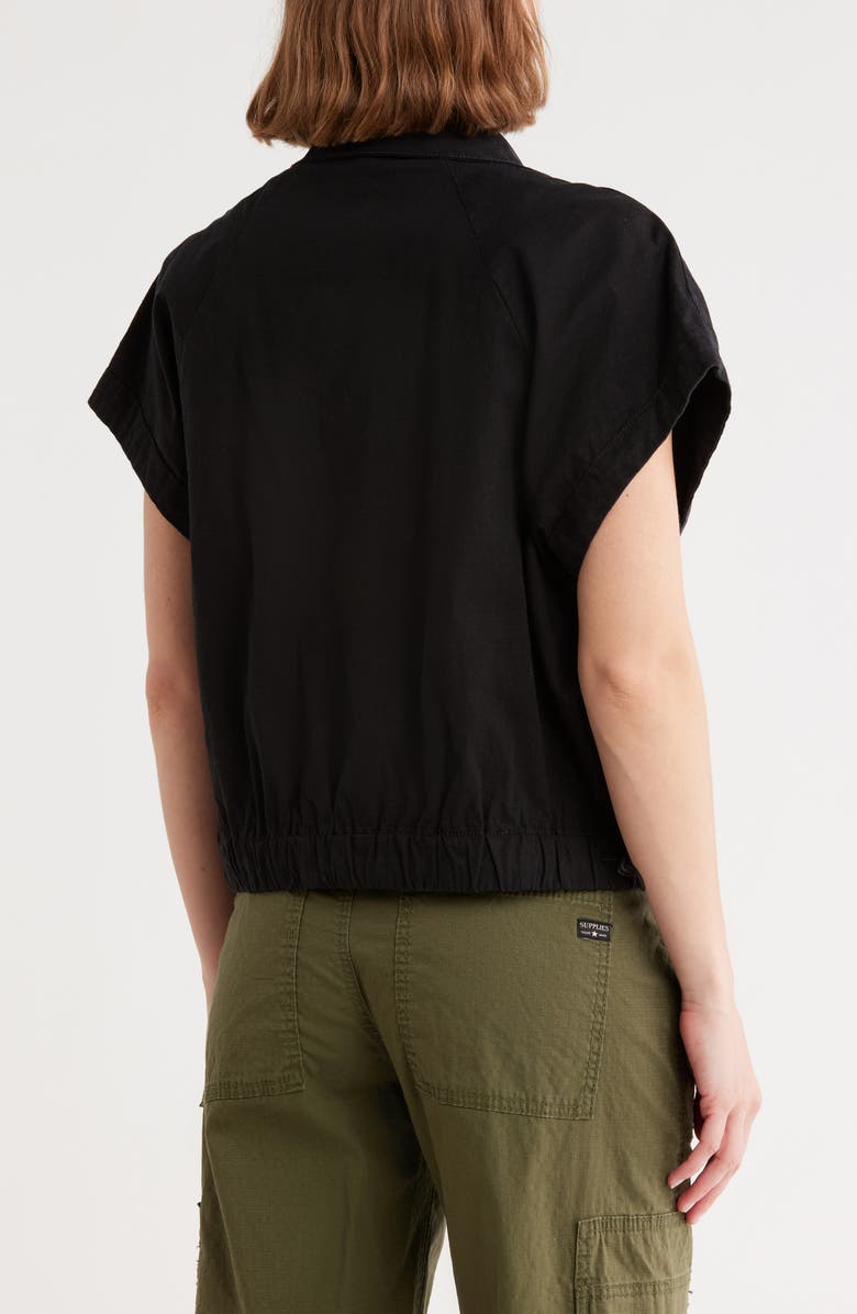 SUPPLIES BY UNIONBAY Shawna Short Sleeve Stretch Cotton Crop Jacket, Alternate, color, Black