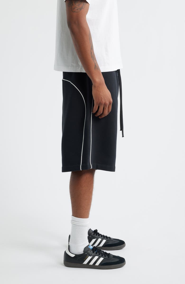 Fear of God Essentials Fleece Basketball Shorts, Alternate, color, Jet Black/ Cloud White