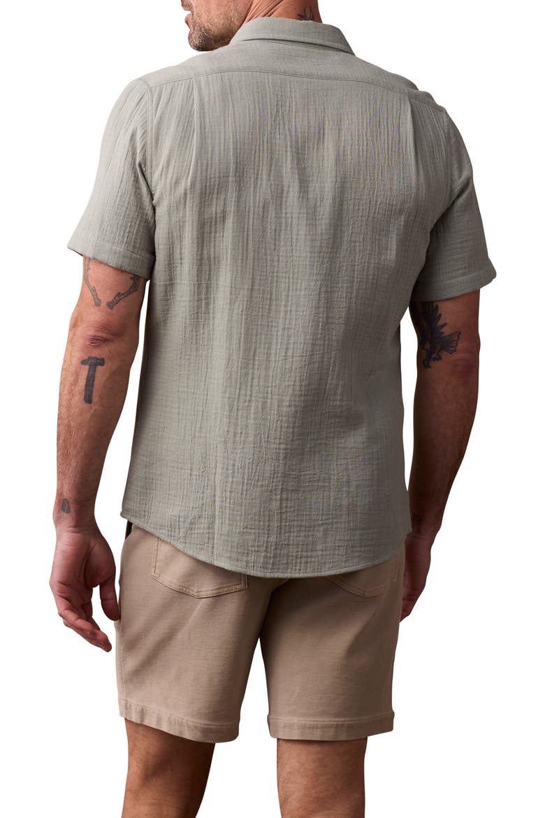 Kalo Cotton Gauze Short Sleeve Button-Up Shirt, Alternate, color, JUNIPER