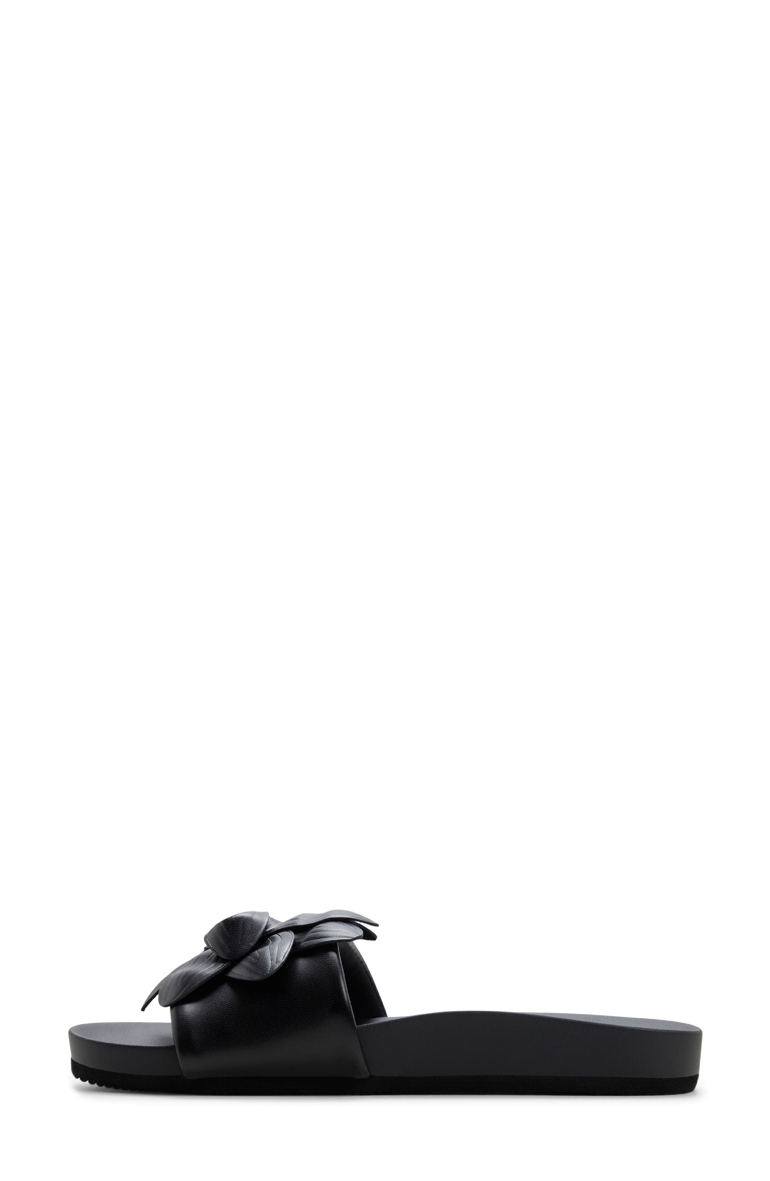Roxy Flower Girl Slide Sandal, Alternate, color, Black