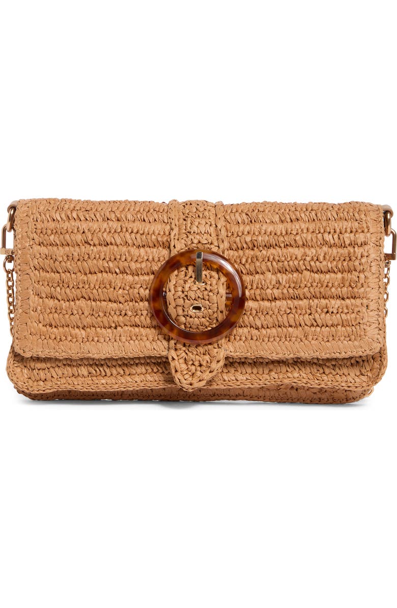 Sam Edelman Bailee Woven Raffia Clutch, Main, color, Tan