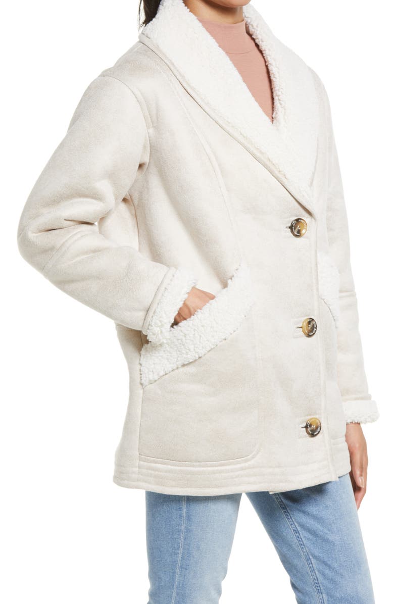 Sam Edelman Faux Fur Trim Coat, Alternate, color, 