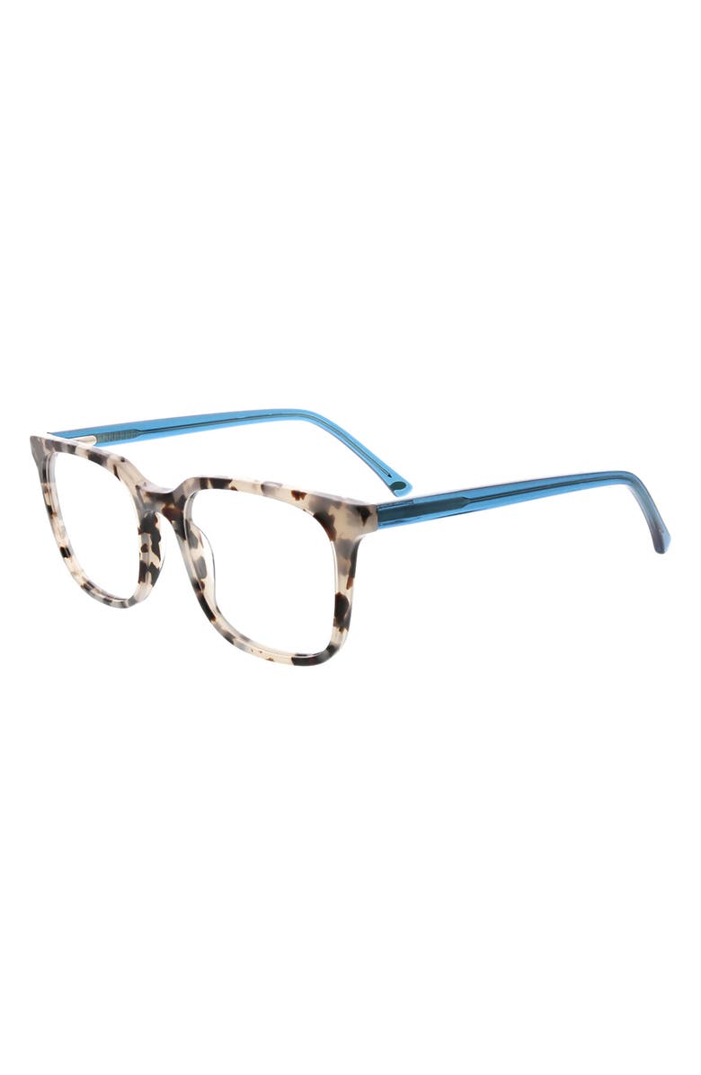 Oscar de la Renta 51mm 2.0 Square Reading Glasses, Alternate, color, White/ Grey Demi