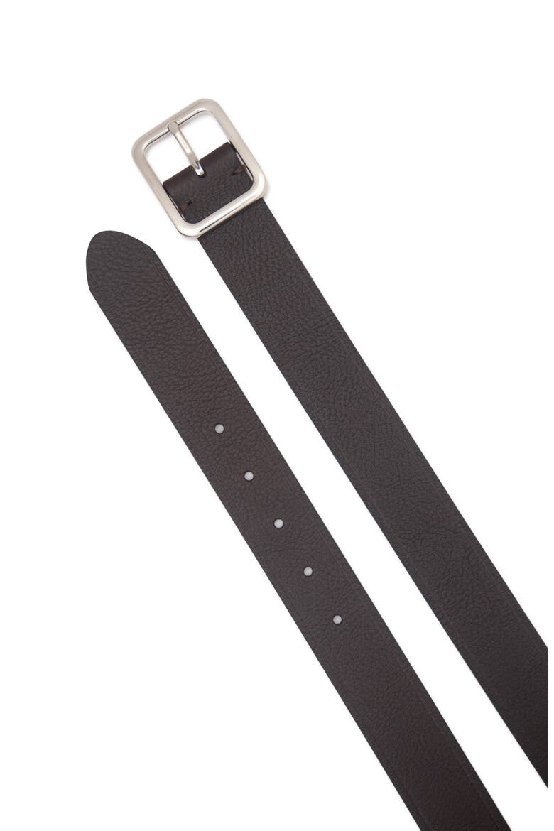 Pebbled Leather Belt, Alternate, color, CHOCOLATE
