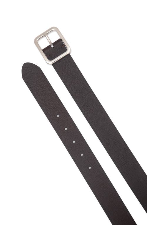 Vince Pebbled Leather Belt In Chocolate