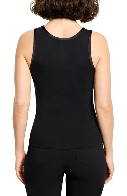 Nic + Zoe Nic+zoe Perfect Knit Trimmed Tank In Black