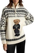 Polo Ralph Lauren Intarsia Bear Half Zip Sweater