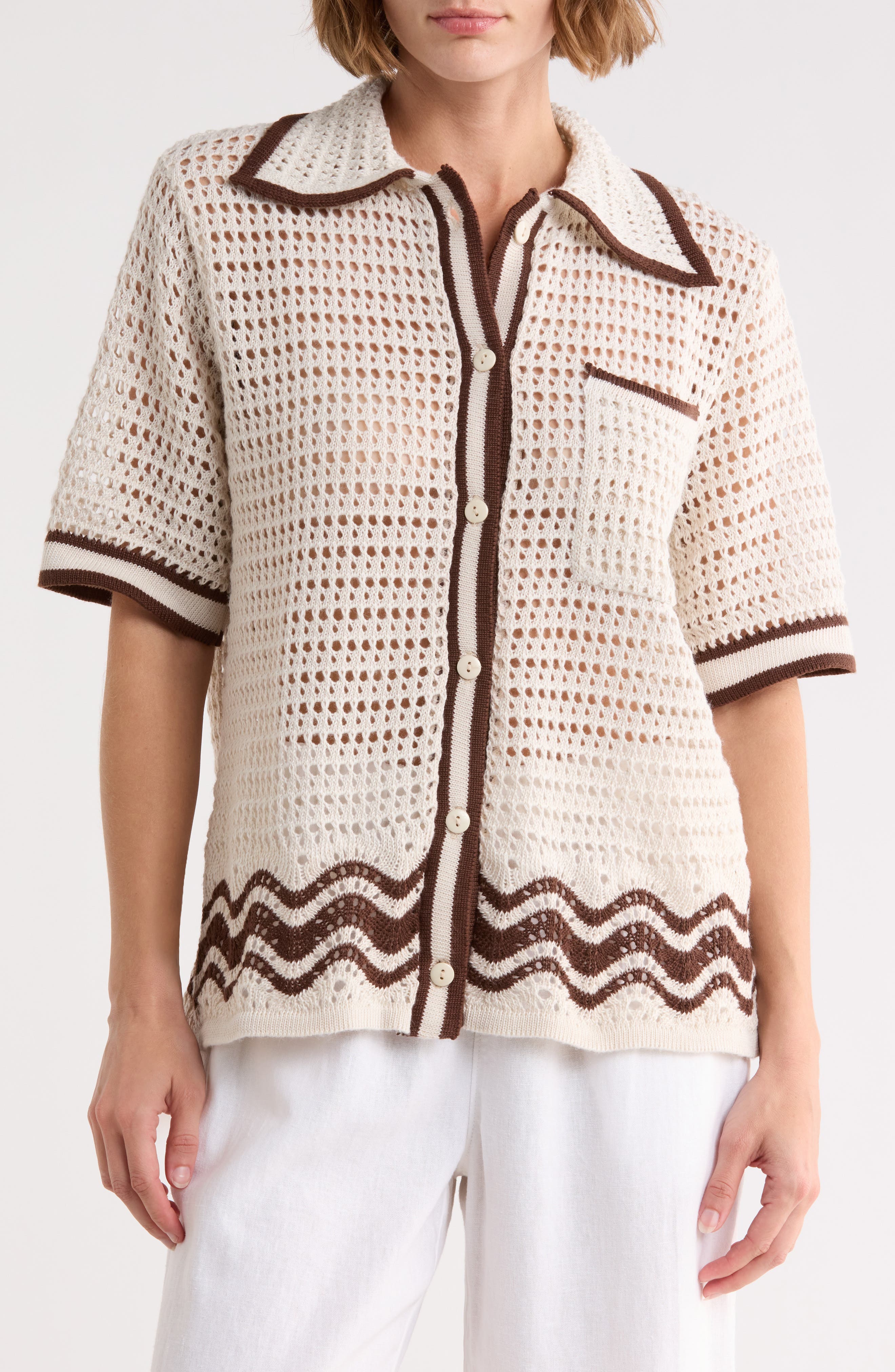 DRESS TO Collared Button Front Shirt