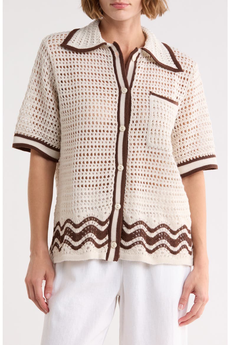 Collared Button Front Shirt, Main, color, BEIGE GRAO