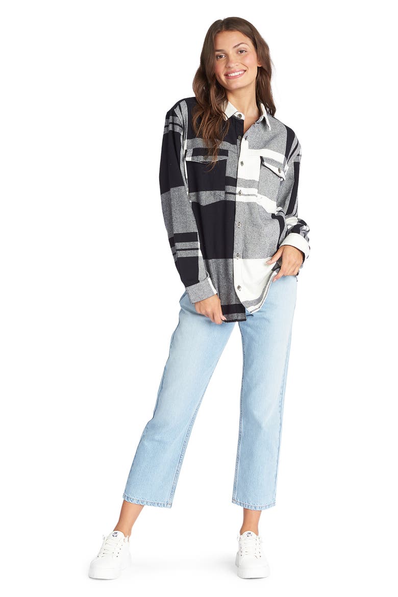 Let It Go Relaxed Fit Cotton Flannel Shirt, Alternate, color, ANTHRACITE CHECKIN IN