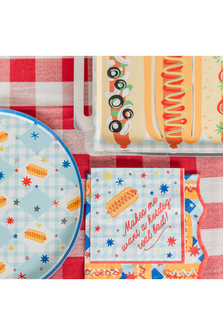 Patriotic Hot Dog Platter Shaped Plates, Alternate, color, Assorted Pre-Pack