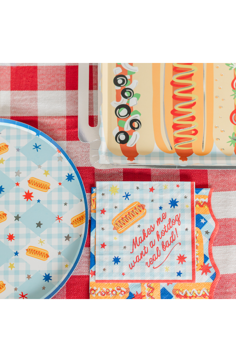 Jollity & Co. 4th of July Patriotic Hot Dog Print Large Napkins, Alternate, color, Assorted Pre-Pack