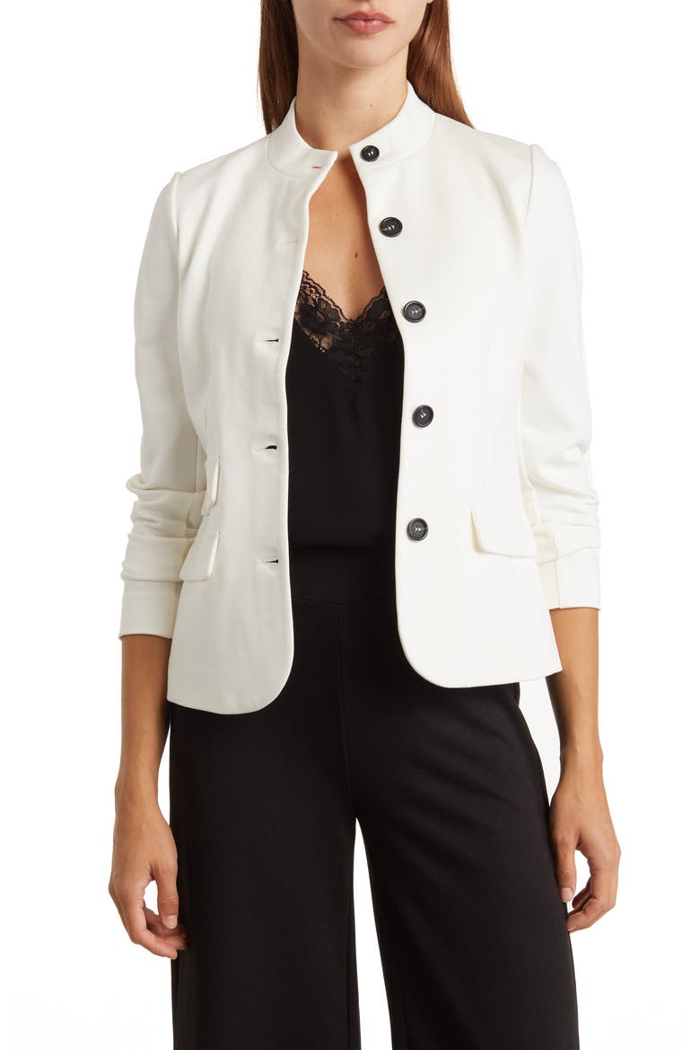 Lee Button Front Blazer, Main, color, GARDENIA