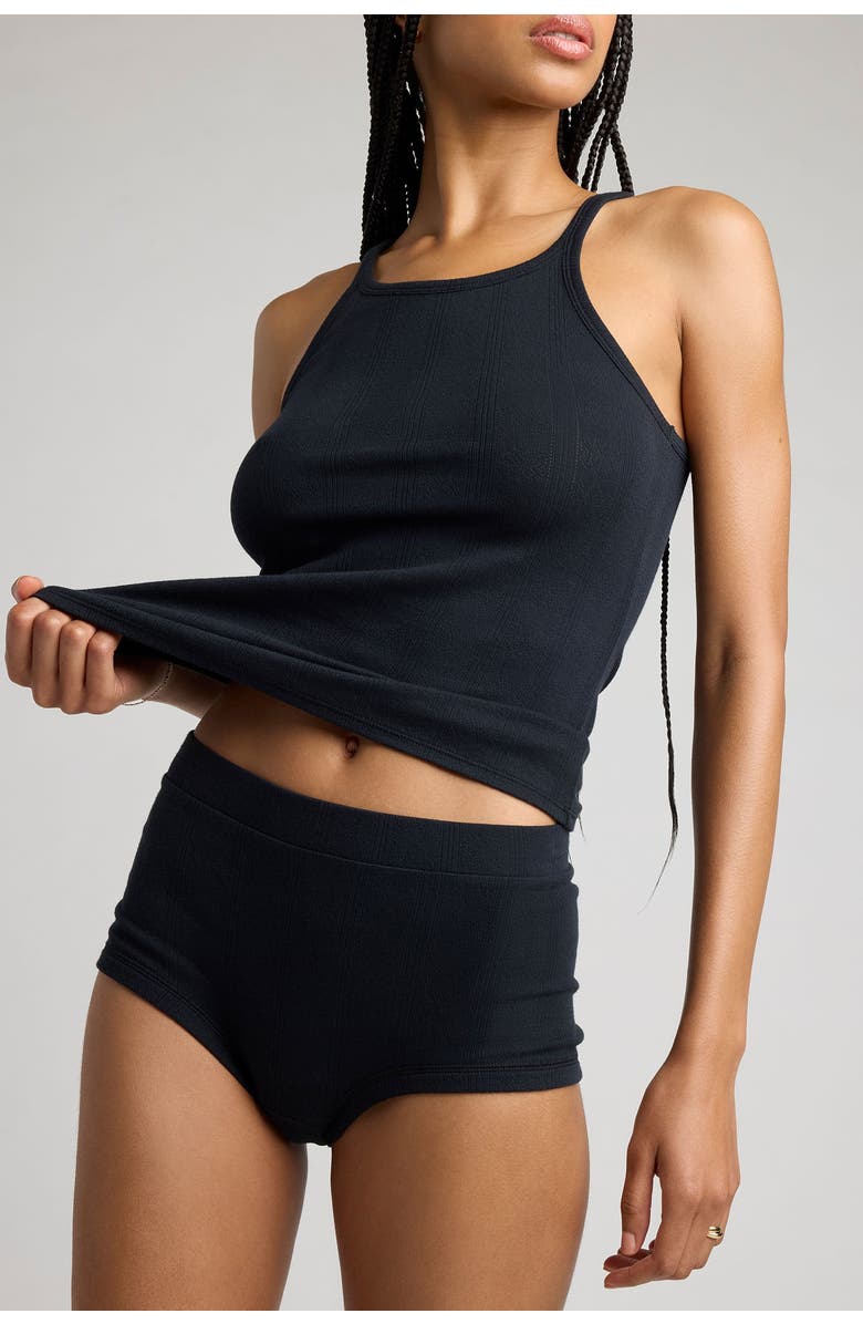 Negative Underwear Pointelle Lounge Short, Alternate, color, Black