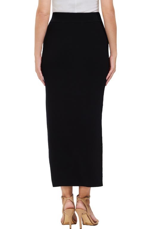 Kimi & Kai Side Slit Knit Maxi Skirt In Black