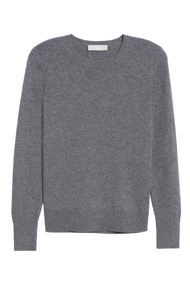 The Cashmere Crew Sweater, Alternate, color, CHARCOAL