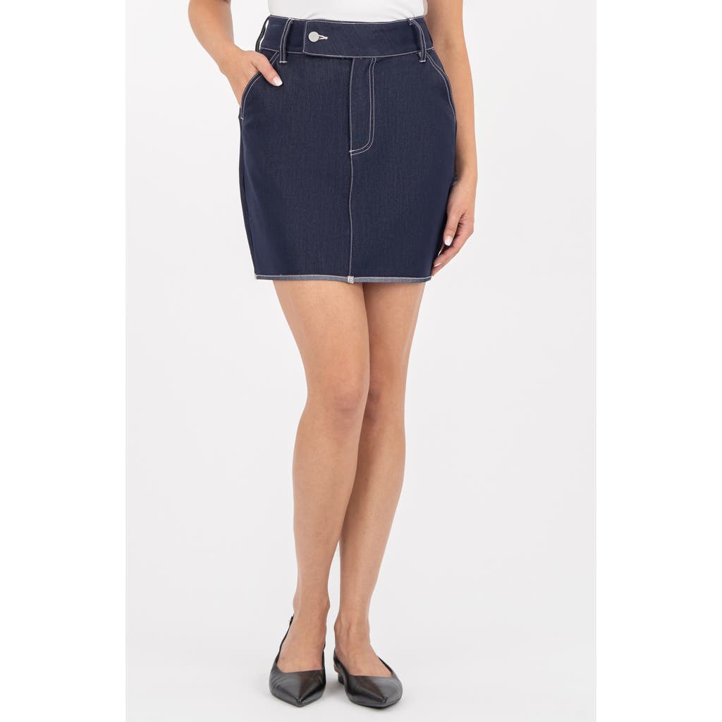Kut From The Kloth Crystal Rolled Hem Denim Skirt In Blue