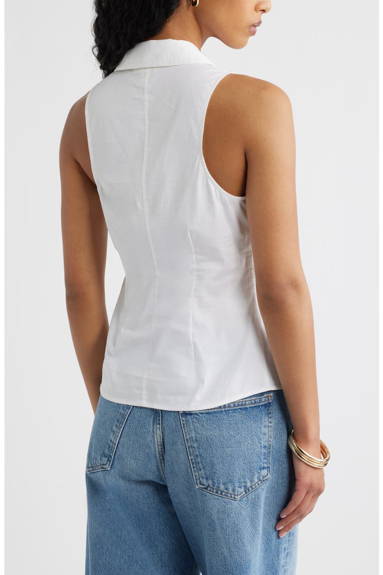 Twist Front Poplin Top, Alternate, color, WHITE