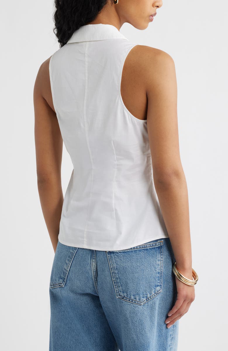 Open Edit Twist Front Poplin Top, Alternate, color, White