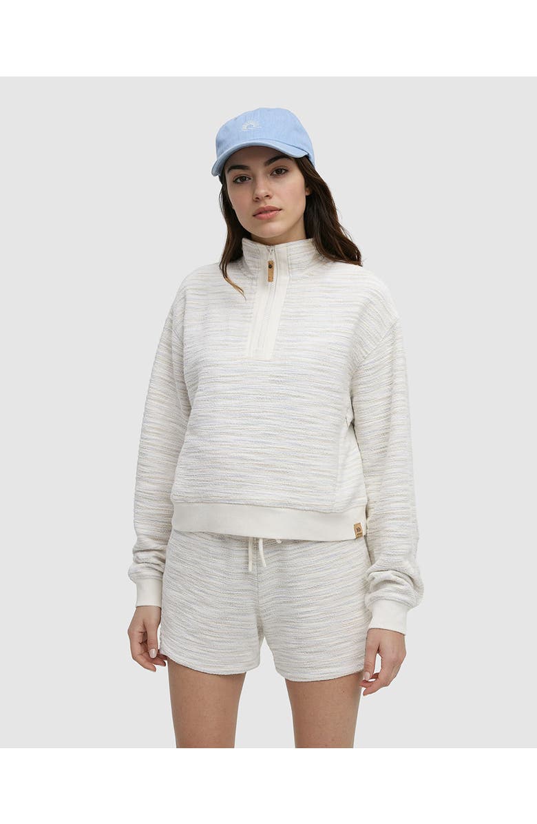 tentree Elkhorn 1/4 Zip, Main, color, Cotton White Flash Stripe