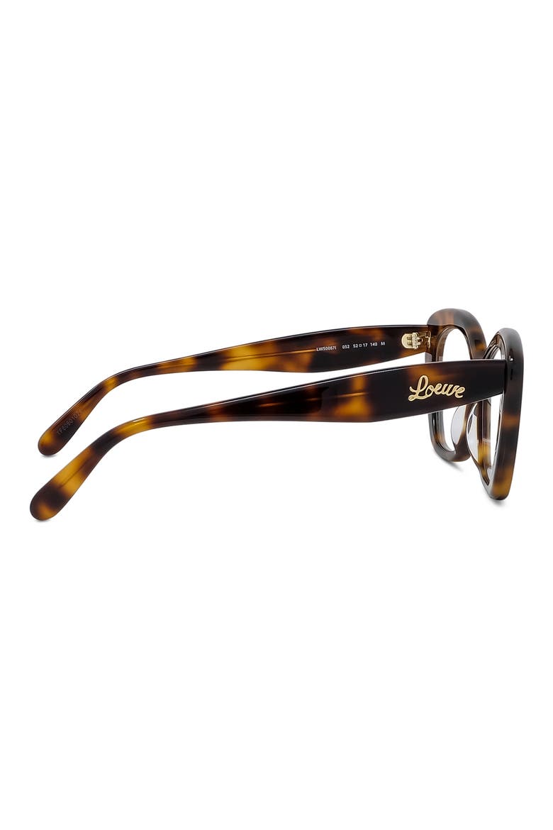 Curvy 52mm Cat Eye Optical Glasses, Alternate, color, DARK HAVANA