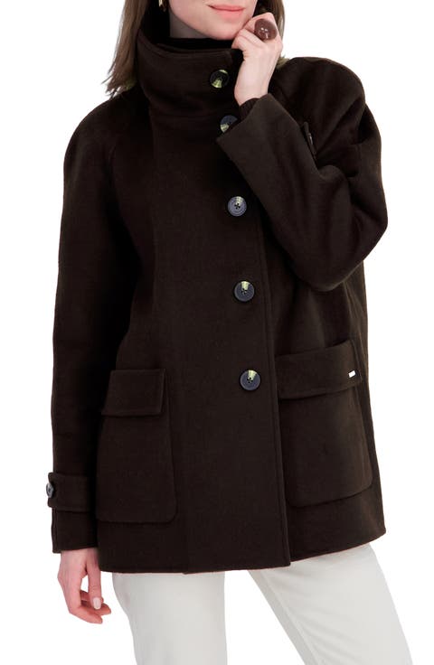 Harper Wool Blend Funnel Neck Coat