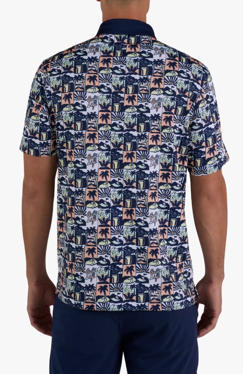 Bad Birdie Core Tropical Print Performance Golf Polo, Alternate, color, 