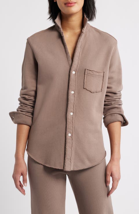 Eileen Relaxed Terry Button-Up Shirt